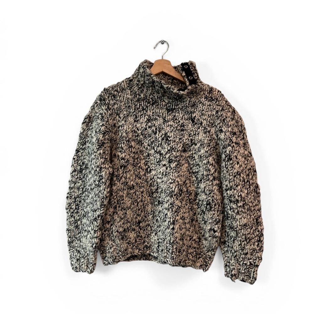 Polo by Ralph Lauren Black and Brown Turtleneck Sweater